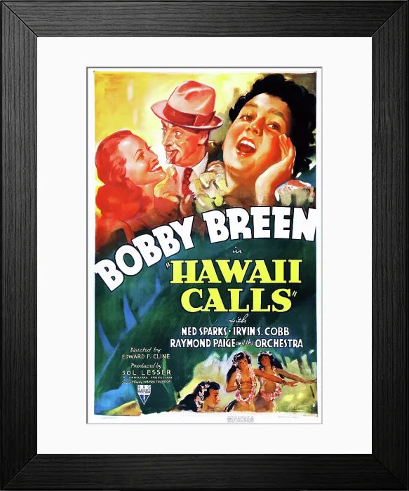 Framed Print : HAWAII CALLS, top center: Ned Sparks, top right: Bobby Breen on poster art, 1938 Framed Print : HAWAII CALLS, top center: Ned Sparks, top right: Bobby Breen on poster art, 1938