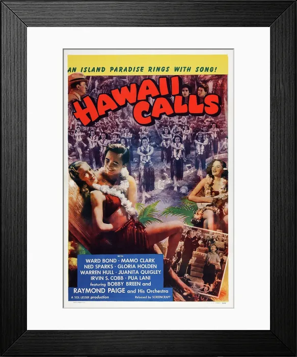 Framed Print : HAWAII CALLS, US poster art, Ned Sparks, (top left), Bobby Breen, (bottom right), 1938 Framed Print : HAWAII CALLS, US poster art, Ned Sparks, (top left), Bobby Breen, (bottom right), 1938