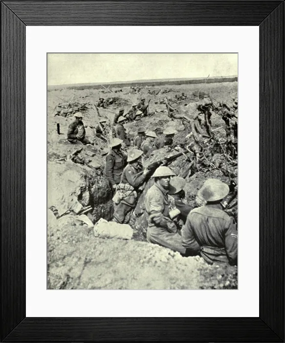 Framed Print : World War 1. Australian soldiers entrenched during the Third Battle of Ypres. The town of Zonnebeke is in the distance. Ca. July to November 1917 Framed Print : World War 1. Australian soldiers entrenched during the Third Battle of Ypres. The town of Zonnebeke is in the distance. Ca. July to November 1917