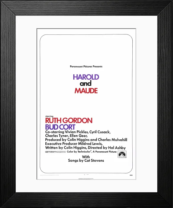 Framed Print : HAROLD AND MAUDE, US poster art, 1971