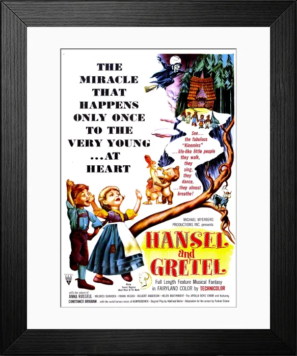 Framed Print : HANSEL AND GRETEL, US poster, 1954