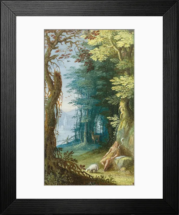 Framed Print : Woded Landscape with St