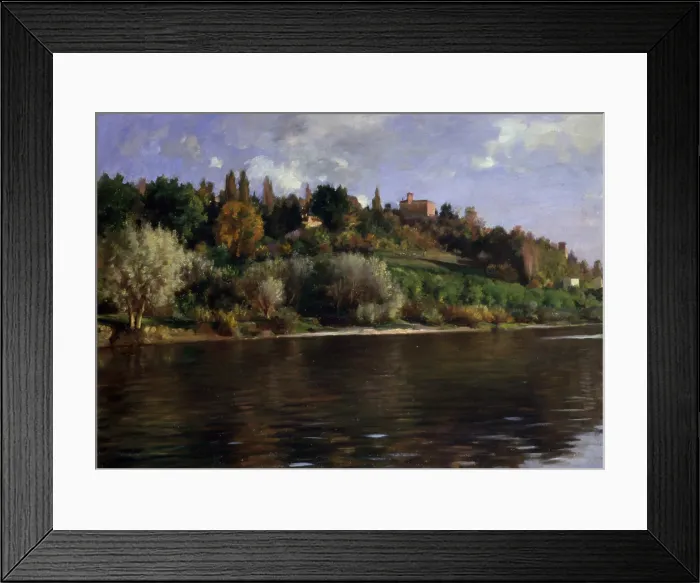 Framed Print : Hill in Turin (Collina torinese), by Demetrio Cosola, 1870 - 1895, 19th Century, oil on canvas - Private collection. Whole artwork view. Hilly landscape with a river near Turin Framed Print : Hill in Turin (Collina torinese), by Demetrio Cosola, 1870 - 1895, 19th Century, oil on canvas - Private collection. Whole artwork view. Hilly landscape with a river near Turin