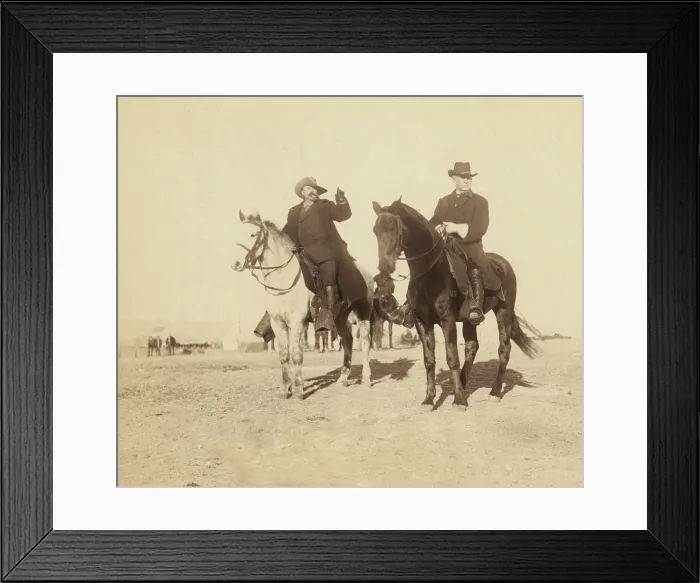 Framed Print : Portrait of Buffalo Bill and General Miles, viewing the Hostile Indian Camp in Jan. 1891 Framed Print : Portrait of Buffalo Bill and General Miles, viewing the Hostile Indian Camp in Jan. 1891