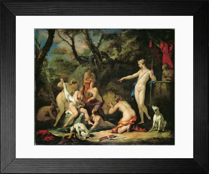 Framed Print : Diana and Callisto, by Sebastiano Ricci, 1712 - 1716 about, 18th Century, oil on canvas, cm 64 x 76 - Italy, Veneto, Venice, Accademia Art Galleries. All