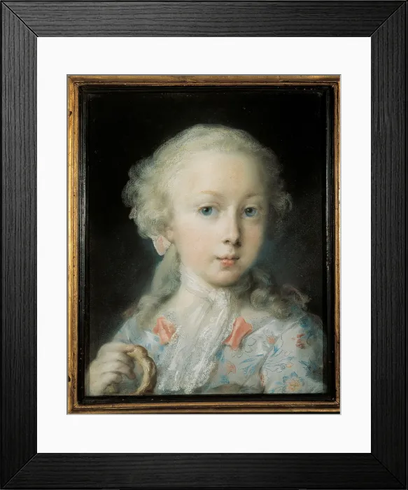 Framed Print : Portrait of a Girl with a Bussol, by Rosalba Carriera, 1725 about, 18th Century, pasta on cerulean paper, cm 34 x 27 - Italy, Veneto, Venice, Accademia Art Galleries. All Framed Print : Portrait of a Girl with a Bussol, by Rosalba Carriera, 1725 about, 18th Century, pasta on cerulean paper, cm 34 x 27 - Italy, Veneto, Venice, Accademia Art Galleries. All