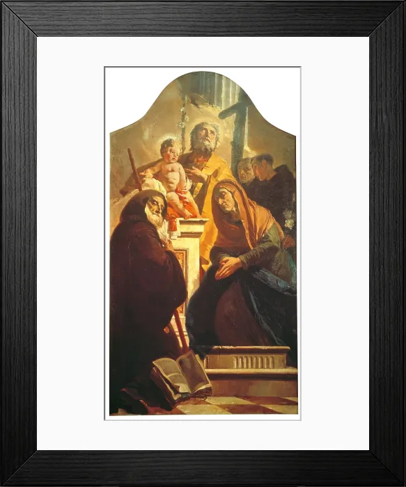 Framed Print : St Joseph with Christ Child and St Francis of Paola, St Anna, St Anthony and St Peter of Alcantara, by Giambattista Tiepolo, 1735 - 1740 about, 18th Century, oil on canvas