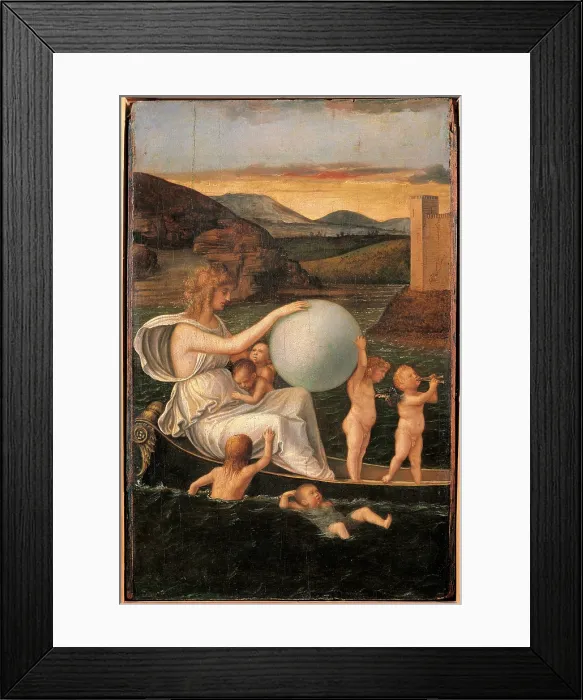 Framed Print : Allegory of Fickle Fortune or Melancholy, by Giovanni Bellini, 1490, 15th Century, oil on panel, cm 34 x 22 - Italy, Veneto, Venice, Accademia Art Galleries. All Framed Print : Allegory of Fickle Fortune or Melancholy, by Giovanni Bellini, 1490, 15th Century, oil on panel, cm 34 x 22 - Italy, Veneto, Venice, Accademia Art Galleries. All