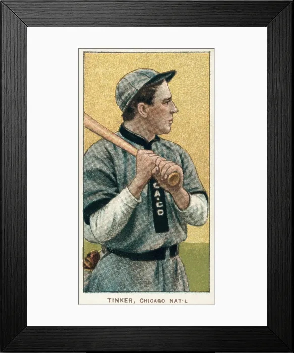 Framed Print : Joe Tinker, 1910-1911 baseball card. He played shortstop for the Chicago Cubs from 1902 to 1912 (BSLOC_2018_3_125)