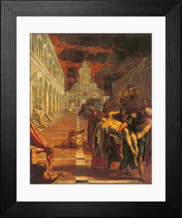 Framed Print : The Stealing of the Dead Body of St Mark, by Jacopo Robusti known as Tintoretto, 1562 - 1566 about, 16th Century, oil on canvas, cm 397 x 315 - Italy, Veneto, Venice