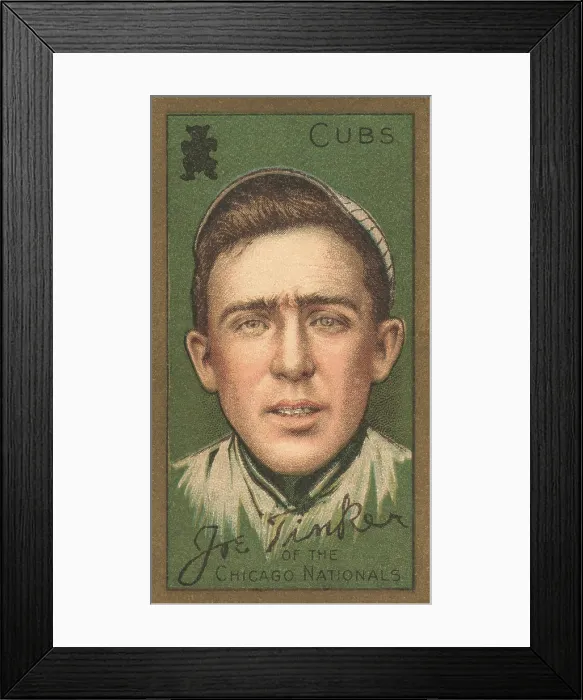 Framed Print : Joe Tinker, 1911 baseball card. He played shortstop for the Chicago Cubs from 1902 to 1912 (BSLOC_2018_3_126)