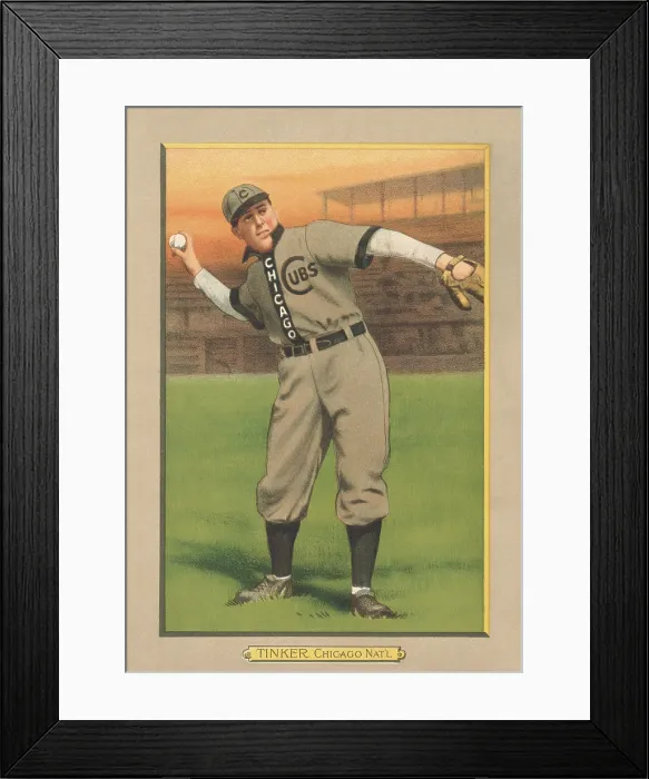 Framed Print : Joe Tinker, 1911 baseball card. He played shortstop for the Chicago Cubs from 1902 to 1912 (BSLOC_2018_3_127) Framed Print : Joe Tinker, 1911 baseball card. He played shortstop for the Chicago Cubs from 1902 to 1912 (BSLOC_2018_3_127)