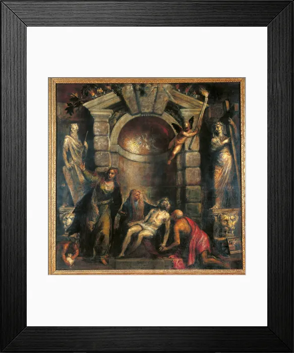 Framed Print : Piet, by Jacopo Negretti known as Palma the Younger, Tiziano Vecellio known as Titian, 1580 - 1581, 16th Century, oil on canvas, cm 378 x 347 - Italy, Veneto, Venice
