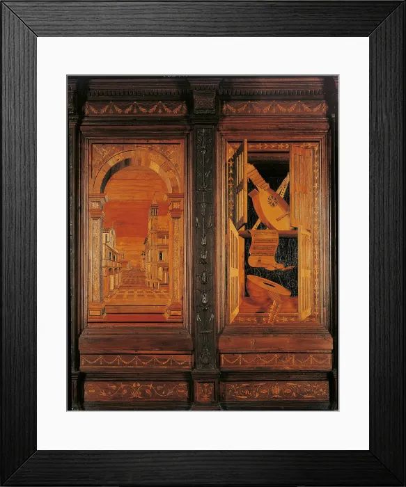 Framed Print : Inlaid of Monteoliveto Abbey choir, by Giocondo da Verona known as Fra Giovanni, 16th Century, - Italy, Tuscany, Siena, Chiusure, Monteoliveto Abbey Framed Print : Inlaid of Monteoliveto Abbey choir, by Giocondo da Verona known as Fra Giovanni, 16th Century, - Italy, Tuscany, Siena, Chiusure, Monteoliveto Abbey