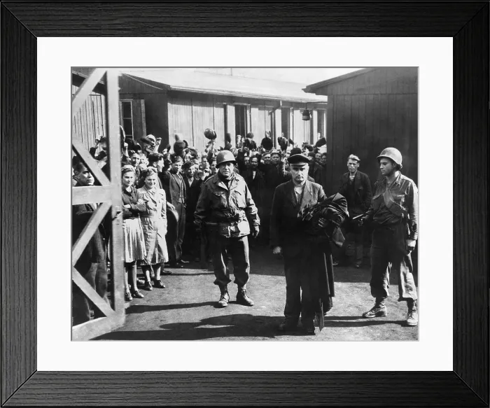 Framed Print : Nazi commandant of the concentration camp at Altendorf, Germany, is taken into custody. U.S