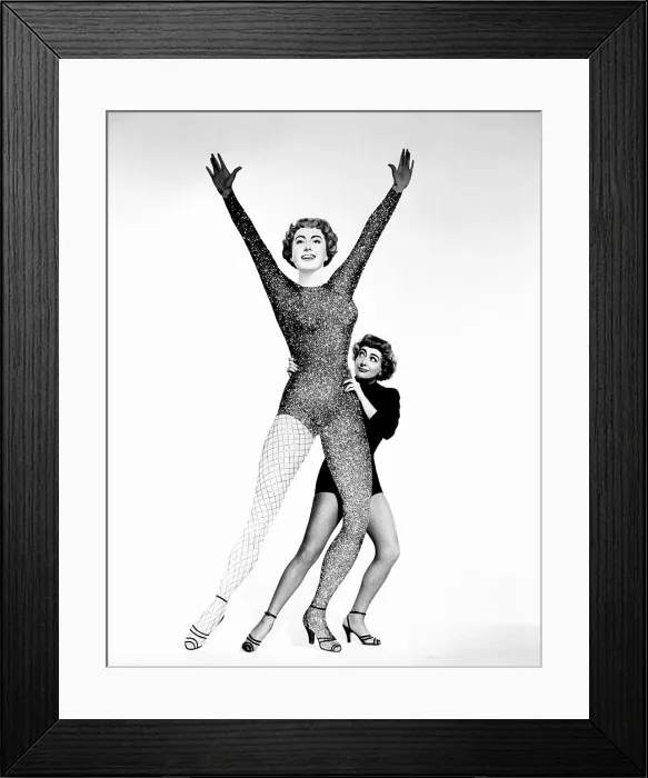Framed Print : TORCH SONG, Joan Crawford, wioth a giant hilarious cutout of herself, 1953 Framed Print : TORCH SONG, Joan Crawford, wioth a giant hilarious cutout of herself, 1953