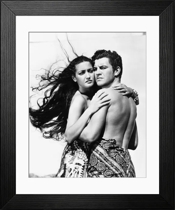 Framed Print : TYPHOON, from left, Dorothy Lamour, Robert Preston, 1940