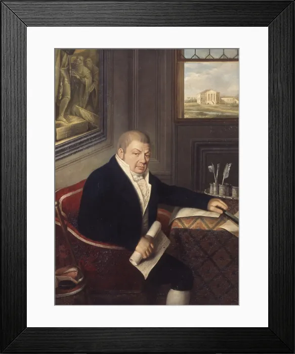 Framed Print : Portrait of the count Giambattista Orazio Porto, by Girolamo Prepiani, 1816, 19th Century, canvas - Italy, Veneto, Vicenza, Civic Museum, Chiericati Palace, collection