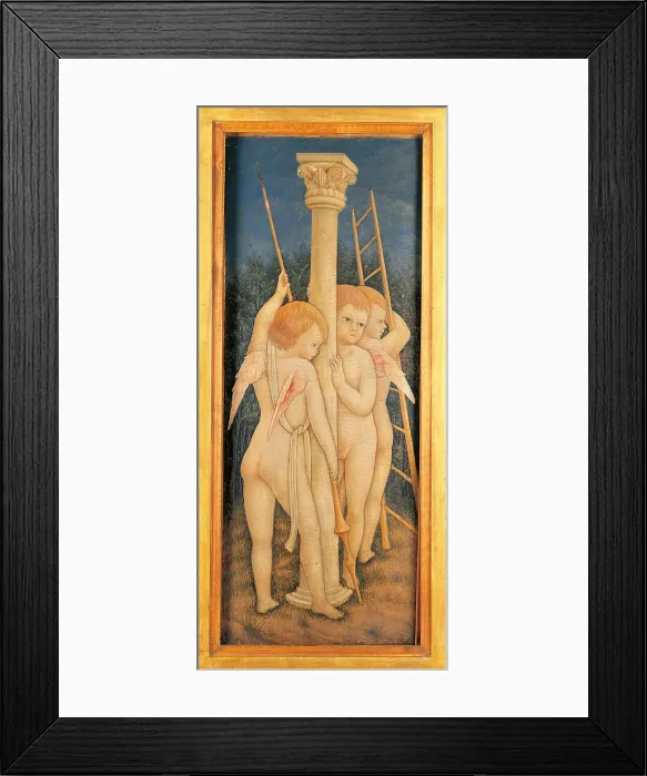 Framed Print : Angels with Instruments of the Passion, by Anonimous Master 1458, 1458, 15th Century, tempera on board, 53 x 21 cm - Italy, Lombardy, Bregamo, Carrara Academy Framed Print : Angels with Instruments of the Passion, by Anonimous Master 1458, 1458, 15th Century, tempera on board, 53 x 21 cm - Italy, Lombardy, Bregamo, Carrara Academy