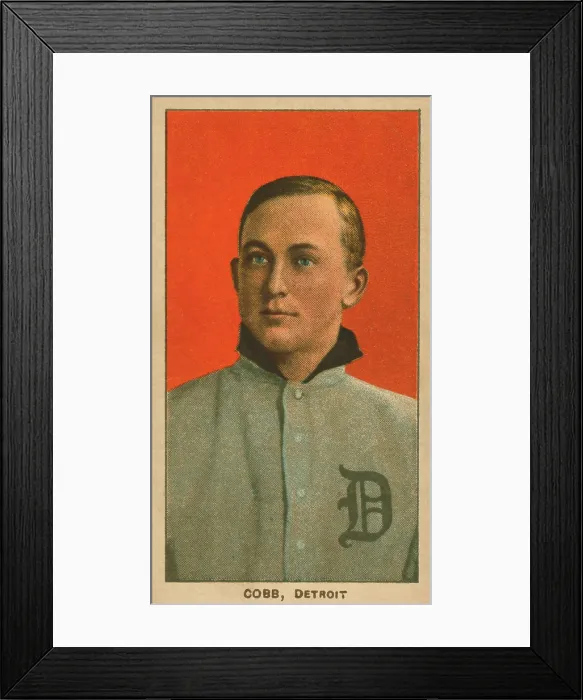 Framed Print : Ty Cobb, 1909-1911 baseball card published when he played with the Detroit Tigers (BSLOC_2018_3_143)