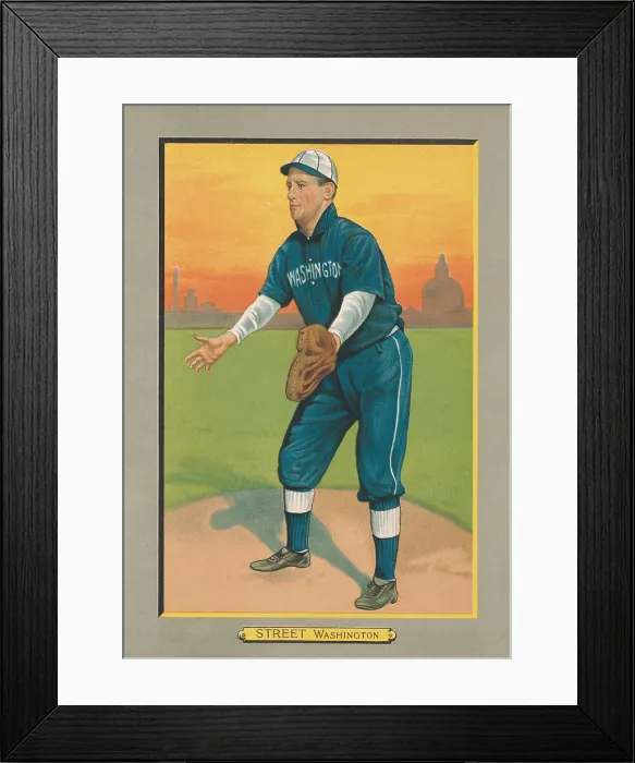 Framed Print : Gabby Street, played catcher with the Washington Senators from 1908-1911. In this role he mentored young pitcher, the champion Walter Johnson (BSLOC_2018_3_141) Framed Print : Gabby Street, played catcher with the Washington Senators from 1908-1911. In this role he mentored young pitcher, the champion Walter Johnson (BSLOC_2018_3_141)