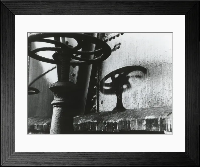 Framed Print : Thermic rays imprinted a permanent shadow of a gasometer