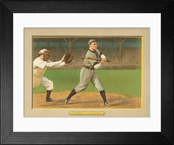Framed Print : Frank Chance, 1911 baseball card, published when he played for the Chicago Cubs (BSLOC_2018_3_130)