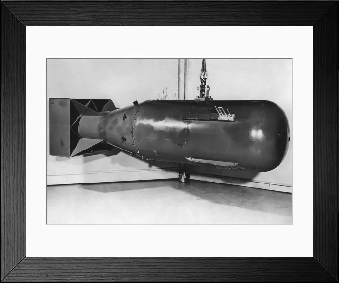 Framed Print : A post-war model of Little Boy, the atomic bomb exploded over Hiroshima, Japan, in World War 2. (BSLOC_2014_6_77) Framed Print : A post-war model of Little Boy, the atomic bomb exploded over Hiroshima, Japan, in World War 2. (BSLOC_2014_6_77)