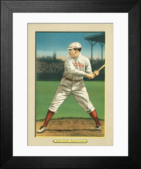 Framed Print : Tris Speaker, 1911 baseball card, published when he was with the Boston Red Sox (BSLOC_2018_3_135)