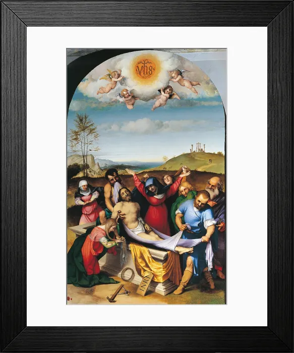 Framed Print : Deposition in the Tomb, by Lorenzo Lotto, 1512, 16th Century, oil on panel, cm 298 x 197 - Italy, Marche, Ancona, Jesi, Municipal Picture Gallery Framed Print : Deposition in the Tomb, by Lorenzo Lotto, 1512, 16th Century, oil on panel, cm 298 x 197 - Italy, Marche, Ancona, Jesi, Municipal Picture Gallery