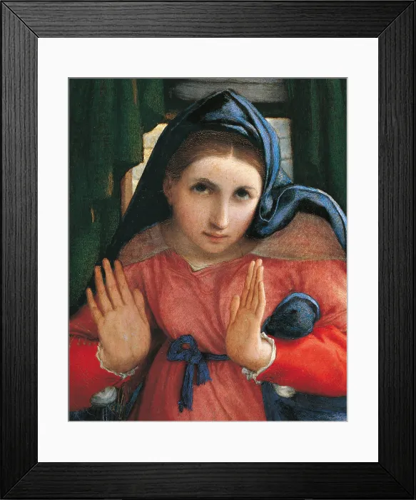 Framed Print : Annunciation, by Lorenzo Lotto, 1535 about, 16th Century, oil on canvas, cm 166 x 114 - Italy, Marche, Macerata, Recanati, Municipal Picture Gallery