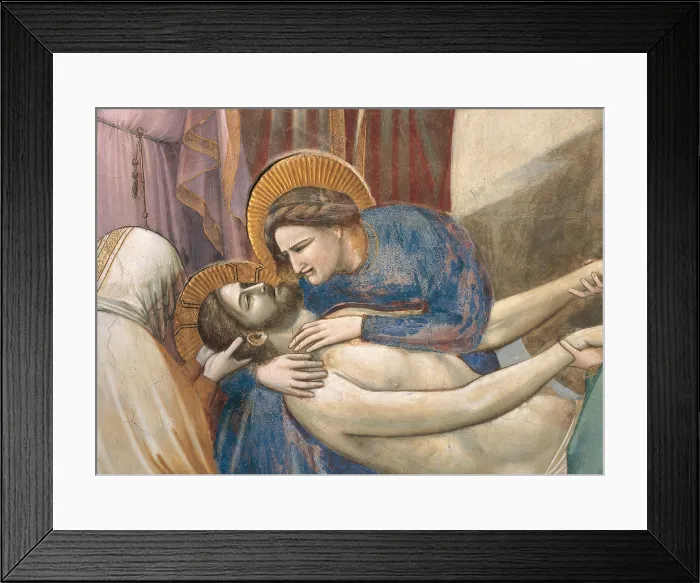 Framed Print : Stories of the Passion The Mourning over the Dead Christ, by Giotto, 1303 - 1305 about, 14th Century, fresco, cm 200 x 185 - Italy, Veneto, Padua, Scrovegni Chapel. Detail Framed Print : Stories of the Passion The Mourning over the Dead Christ, by Giotto, 1303 - 1305 about, 14th Century, fresco, cm 200 x 185 - Italy, Veneto, Padua, Scrovegni Chapel. Detail