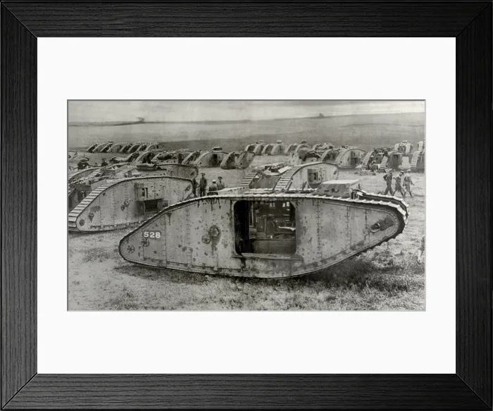 Framed Print : World War 1 Tanks. Tankdrome was a muster zone for tank squadrons on the Western Front Framed Print : World War 1 Tanks. Tankdrome was a muster zone for tank squadrons on the Western Front