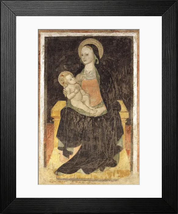 Framed Print : Madonna of the Milk, by unknown artist, 1280 - 1320, 13th - 14th century, detached fresco - Italy, Lombardy, Milan, Basilica of Saint Eustorgius. Whole artwork's view Framed Print : Madonna of the Milk, by unknown artist, 1280 - 1320, 13th - 14th century, detached fresco - Italy, Lombardy, Milan, Basilica of Saint Eustorgius. Whole artwork's view