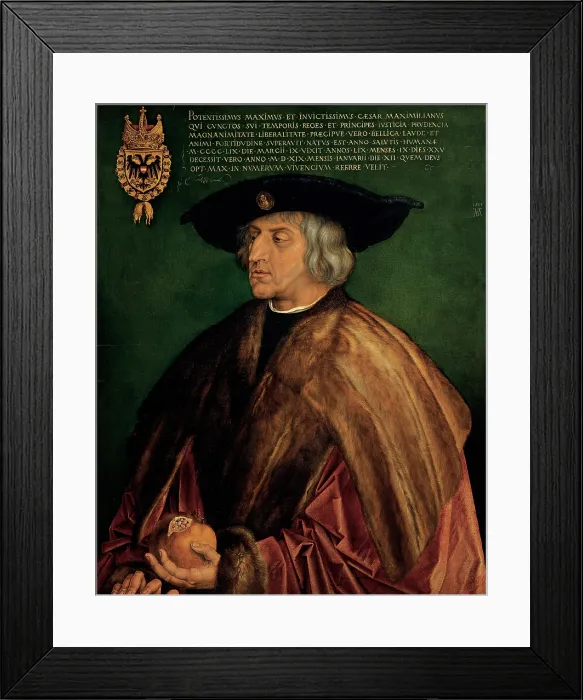 Framed Print : D rer Albrecht, Portrait of Emperor Maximilian I, 1519, 16th Century, lime tree panel, Austria, Wien, Kunsthistorisches Museum Framed Print : D rer Albrecht, Portrait of Emperor Maximilian I, 1519, 16th Century, lime tree panel, Austria, Wien, Kunsthistorisches Museum