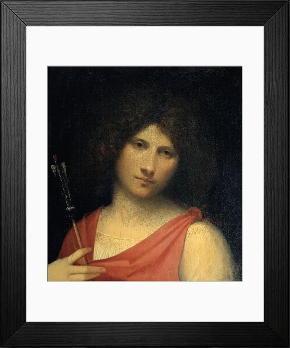 Framed Print : Giorgio da Castelfranco detto Giorgione, Boy with an Arrow (Apollo or Eros), 1500, 16th Century, oil on panel, Austria, Wien, Kunsthistorisches Museum