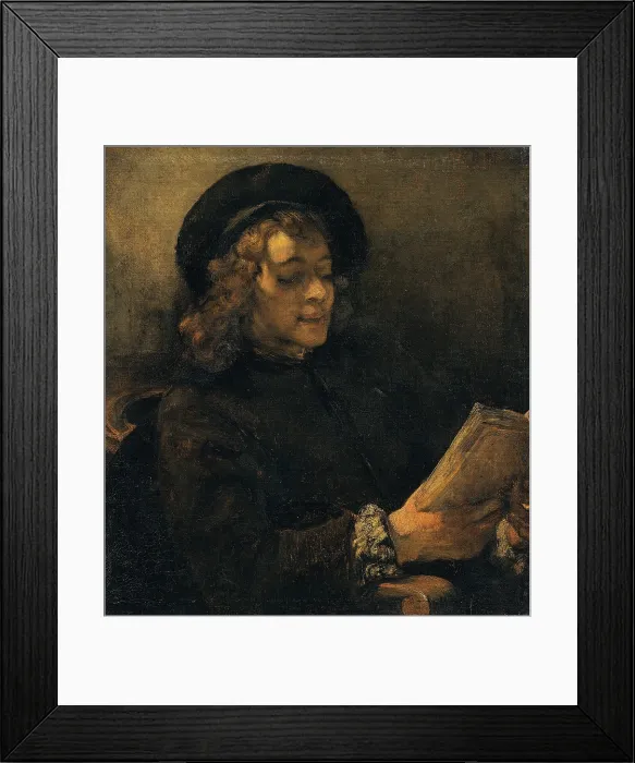 Framed Print : Rembrandt Harmenszoon van Rijn, Portrait of Titus, Reading, 1655 - 1657, 17th Century, oil on canvas, Austria, Wien, Kunsthistorisches Museum