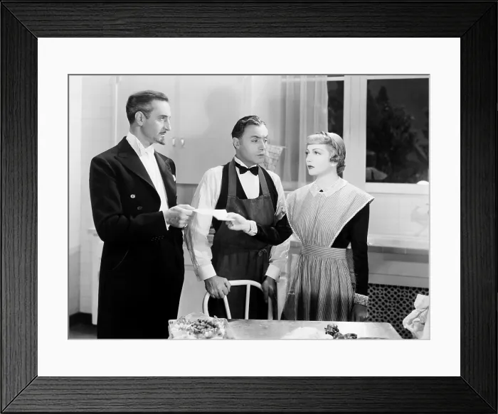 Framed Print : TOVARICH, from left, Basil Rathbone, Charles Boyer, Claudette Colbert, 1937