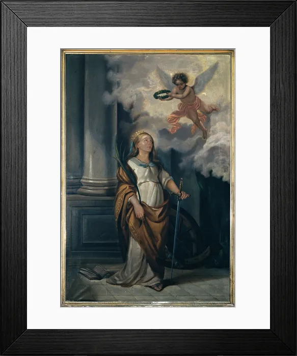 Framed Print : Massimo Diodato, St Catherine of Alexandria, 1876, 19th Century, tempera, Italy, Veneto, Reverdicr, Rovigo, Parish Church
