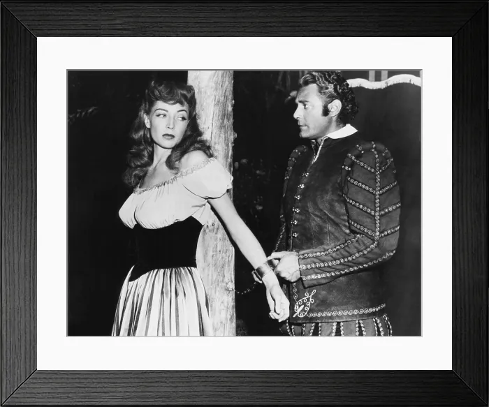 Framed Print : HURRICANE ISLAND, from left, Marie Windsor, Jon Hall, 1951