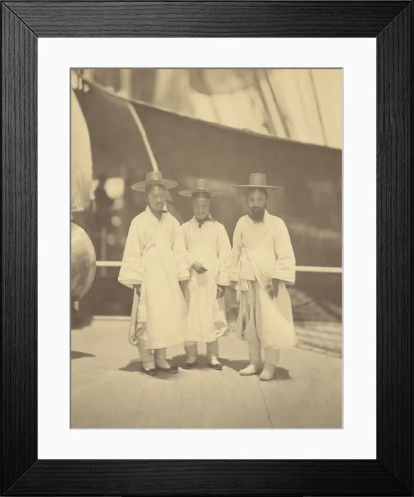 Framed Print : Korean officials on the US Frigate COLORADO to meet with Minister Frederick Low, May-June, 1871