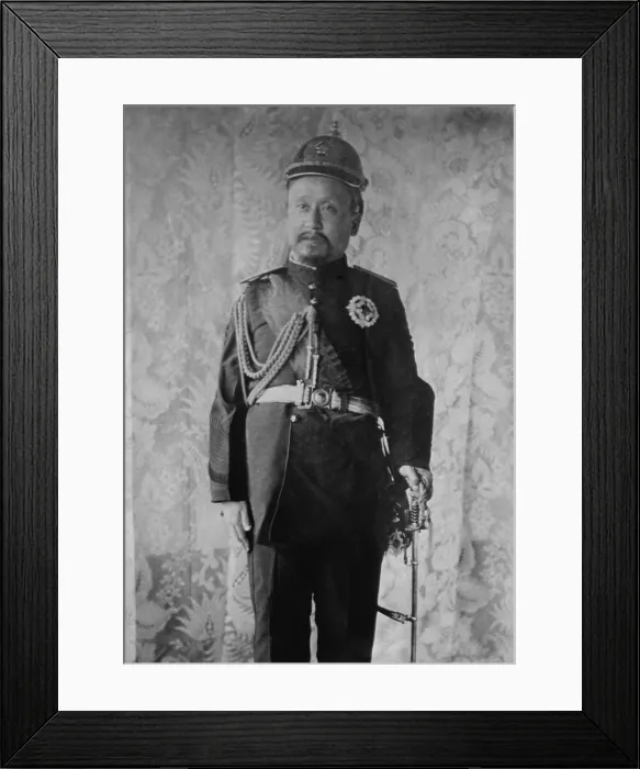 Framed Print : Emperor Gojong of Korea, in uniform in 1904. The Japanese forced his abdication in July 1907, replacing him with his son, Sunjong, as a powerless king