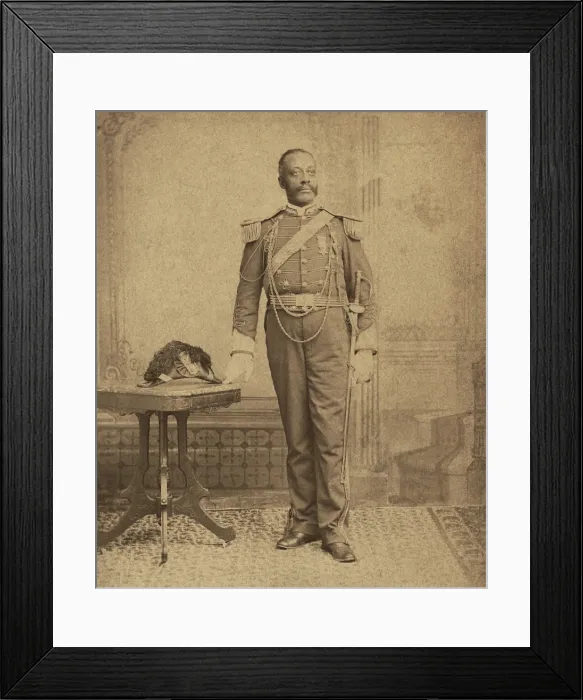Framed Print : African American soldier, wearing GAR (Grand Army of the Republic) medal. Photo by John Nephew, a Washington, D.C. photographer active from 1880-1895 (BSLOC_2017_20_103)