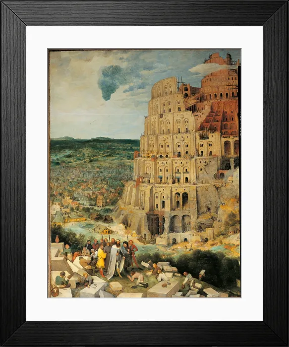 Framed Print : The Tower of Babel, by Pieter il Vecchio Bruegel, 1563, 16th Century, oil on panel, cm 114 x 155 - Austria, Wien, Kunsthistorisches Museum. Detail