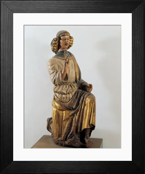Framed Print : The Annunciation Virgin Mary Annunciate The Angel of Annunciation), by Sculptor of the Southern Marche, 15th Century, 1480 -1490, wood carved painted and gilded Framed Print : The Annunciation Virgin Mary Annunciate The Angel of Annunciation), by Sculptor of the Southern Marche, 15th Century, 1480 -1490, wood carved painted and gilded