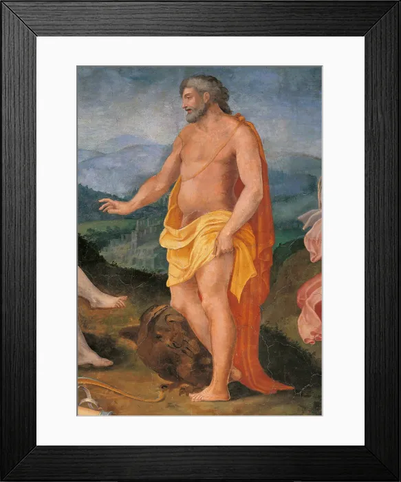 Framed Print : Jupiter and Callisto, by Giovan Battista De Arcangelis, 1550 about, 16th Century, fresco, - Italy, Lazio, Rome, Palazzo Spada, Room Callisto. Detail