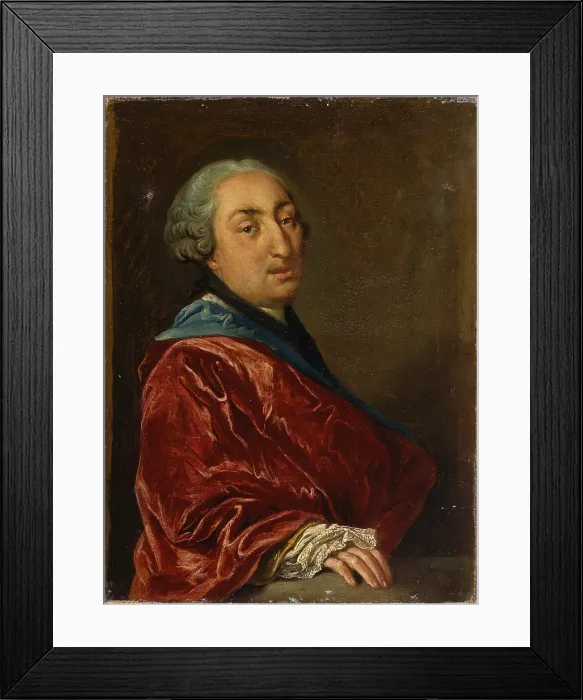 Framed Print : Portrait of a gentleman, by Giacomo Ceruti also known as Pitocchetto, 1760