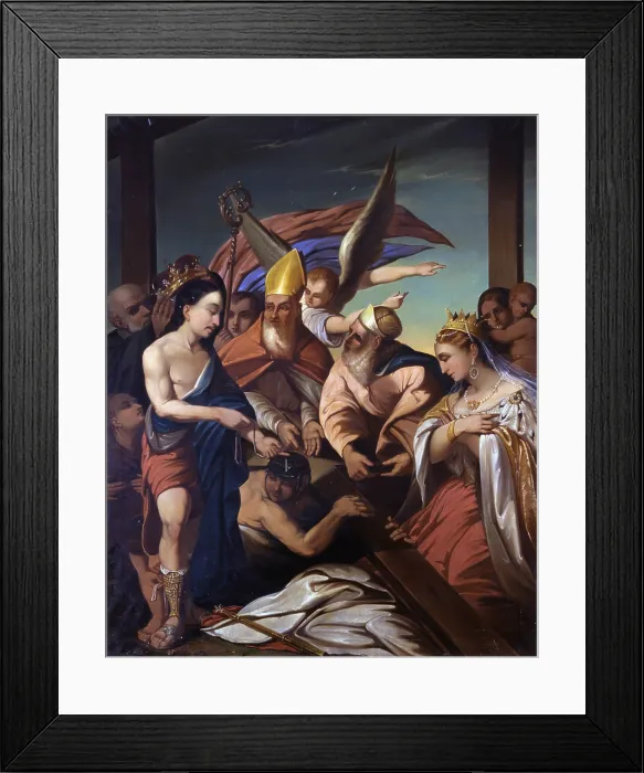 Framed Print : The finding of the Cross, by Antonio Vianelli, 19th century, oil on canvas - Italy, Veneto, Roverdicr, Parish church. Whole artwork view Framed Print : The finding of the Cross, by Antonio Vianelli, 19th century, oil on canvas - Italy, Veneto, Roverdicr, Parish church. Whole artwork view