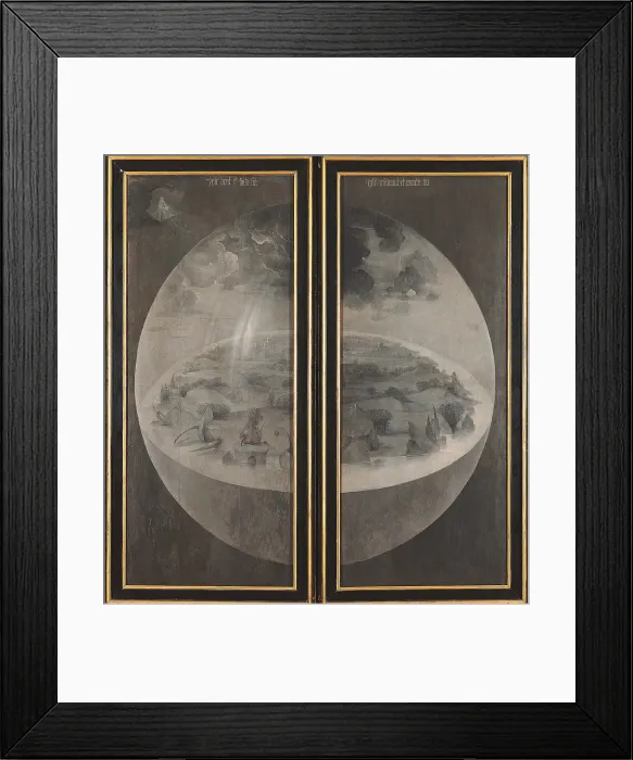 Framed Print : Tryptich of The Garden of Earthly Delights - The Creation of the World, by Van Aeken Joren Anthoniszoon known as Bosch Hieronymus, 16th Century, 1503 -1504, oil on panel Framed Print : Tryptich of The Garden of Earthly Delights - The Creation of the World, by Van Aeken Joren Anthoniszoon known as Bosch Hieronymus, 16th Century, 1503 -1504, oil on panel