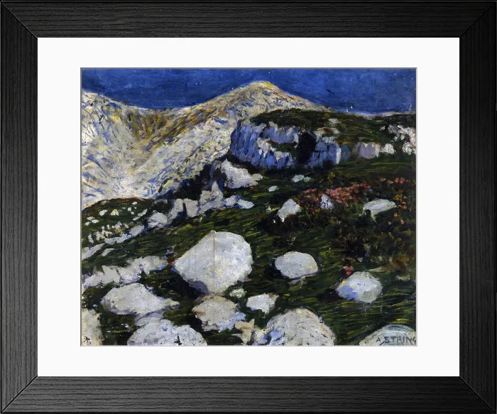 Framed Print : Apenrosen (Rododendri), by Alberto Stringa, 1904, 20th Century, oil on canvas, 50 x 60 cm - Italy, Veneto, Verona, Domus Foundation. Whole artwork view Framed Print : Apenrosen (Rododendri), by Alberto Stringa, 1904, 20th Century, oil on canvas, 50 x 60 cm - Italy, Veneto, Verona, Domus Foundation. Whole artwork view